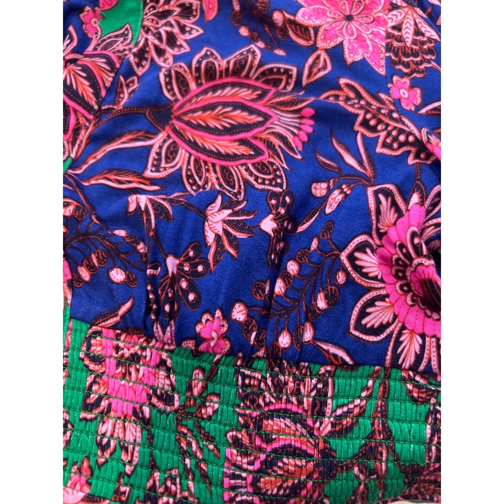 Boden Ivy Smocked Boho Midi Dress 6 Floral Green Pink Cottagecore Long Sleeve - Picture 6 of 9
